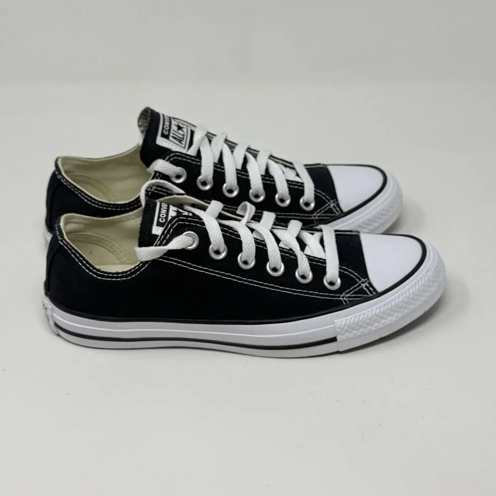Converse All Star Sneakers Womens 7 Black Canvas Low Top Preppy Grunge Shoes